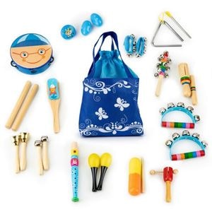 Set muzical Ecotoys, MK0700401, Din lemn, 16 instrumente 