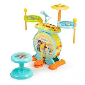 Set instrumente muzicale Ecotoys, HC490483, Tobe, pian si microfon pentru karaoke, 2 in 1, Cu LED 