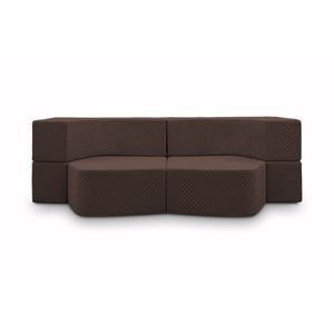 Canapea modulara Muffin, extensibila, material poliuretan, 200 x 140 x 60 cm, maro