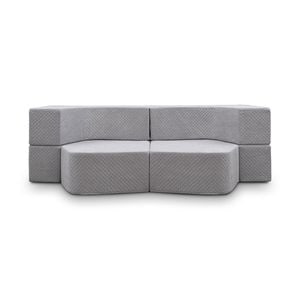 Canapea modulara Muffin, extensibila, material poliuretan, 200 x 140 x 60 cm, gri