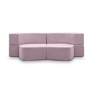 Canapea modulara Muffin, extensibila, material poliuretan, 200 x 140 x 60 cm, roz