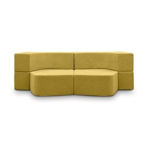 Canapea modulara Muffin, extensibila, material poliuretan, 200 x 140 x 60 cm, galben