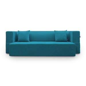 Canapea modulara Tiramisu, extensibila, material poliuretan, 200 x 95 x 60 cm, albastru