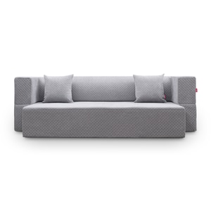 Canapea modulara Tiramisu, extensibila, material poliuretan, 200 x 95 x 60 cm, gri