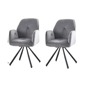 Set 2 Scaune Rotative KJC80, 60 x 60 x 89 cm, Gri