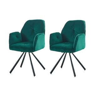 Set 2 Scaune Rotative KJC80, 60 x 60 x 89 cm, Verde