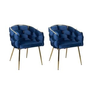 Set 2 Scaune KJC15, 50 x 60 x 80 cm, Albastru
