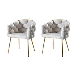 Set 2 Scaune KJC15, 50 x 60 x 80 cm, Bej
