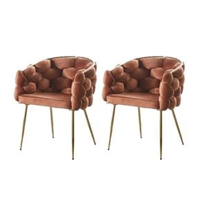 Set 2 Scaune KJC15, 67 x 60 x 80 cm, Maro