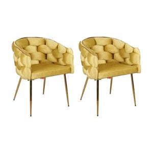 Set 2 Scaune KJC15, 67 x 60 x 80 cm, Mustar