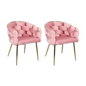 Set 2 Scaune KJC15, 67 x 60 x 80 cm, Roz
