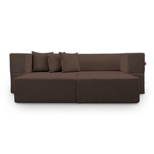 Canapea modulara Biscuit, extensibila, material poliuretan, 200 x 150 x 60 cm, albastru