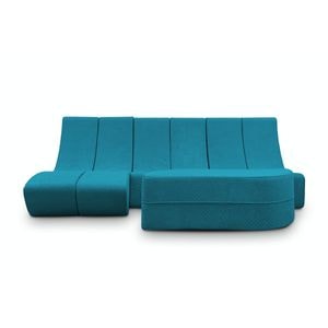 Canapea modulara Cheesecake, extensibila, material poliuretan, albastru