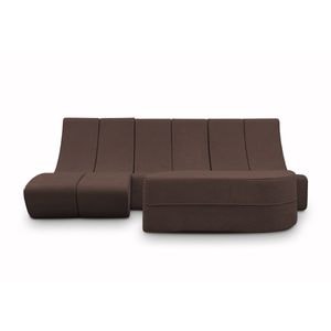 Canapea modulara Cheesecake, extensibila, material poliuretan, maro