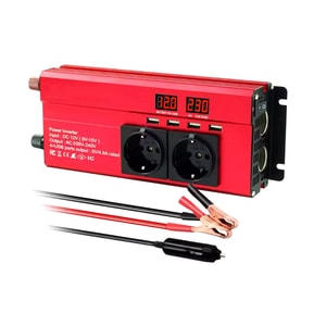 Invertor TAGGO, 12V, 220V, 1600W, cu display, 3 iesiri AC, protectie scurtcircuit, 4 USB, adaptor auto inclus