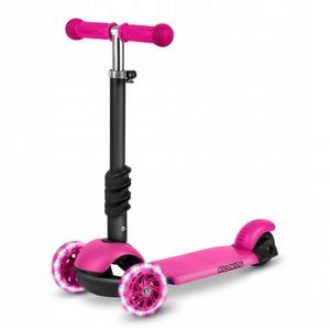 Trotineta Ricokids Buggy, 765300, 3 in 1, Cu roti cu LED, Roz