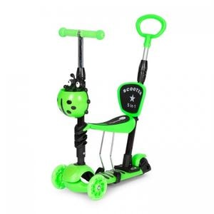 Trotineta Ecotoys YM-SW-6, 5 in 1, Cu sezut, Cu 3 roti cu LED, Verde
