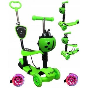 Trotineta R-Sport H3, 5 in 1, Cu maner de control, Cu lumini cu LED, Verde