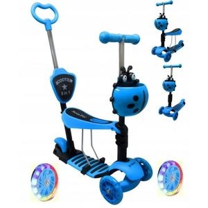 Trotineta R-Sport JR, 5 in 1, Roti cu LED, Cu platforma antiderapanta, Albastru