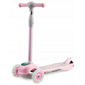 Trotineta Ricokids Piko, 765001, Cu roti cu LED, Cu platforma antiderapanta, Roz