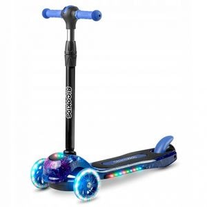Trotineta Ricokids Piko, 765012, Cu roti cu LED, Cu platforma antiderapanta, Negru/Albastru