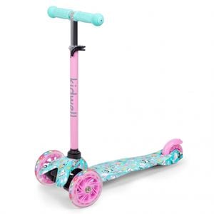 Trotineta Kidwell Uno, Happy, Cu lumini cu LED incorporate in roti, Roz/Albastru