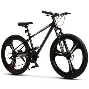 Bicicleta Mtb de munte Carpat Evo JSX26313, cadru din Aluminiu cu cabluri integrate, echipare Shimano, roata 26 inch din magneziu, frana disc, 21 viteze, negru cu gri