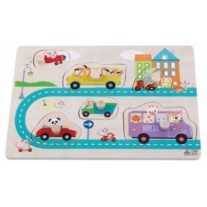 Puzzle Sun Baby, 060, Street, Din lemn, Cu 6 elemente 