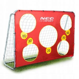 Poarta de fotbal Neo-Sport 1451, Mare, Cu covoras numerotat, 215 x 76 x 153 cm