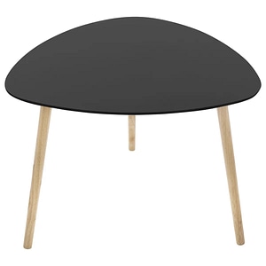 Masuta cafea Mileo, Atmosphera, Hevea+MDF, negru, 60x60x45 cm