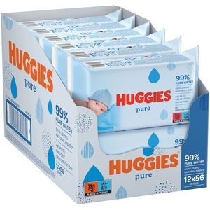 Servetele umede HUGGIES Pure, 12 pachete, 672 buc