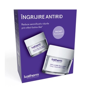 Set Ivatherm crema de fata antirid, 50ml + crema antirid si anticearcan, 15ml