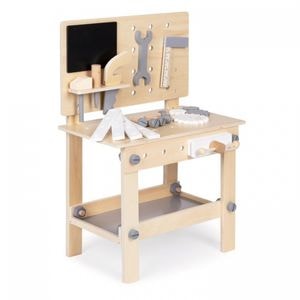 Banc de lucru Ecotoys, W03D076E, Din lemn, Cu accesorii