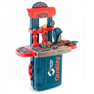 Atelier de lucru Ricokids, 772600, 3 in 1, Mini, Cu unelte, Pentru copii, Albastru/Rosu