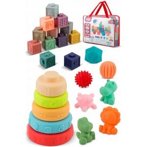 Jucarie pentru baie Ricokids, RK-756, Cu diverse forme, 24 elemente, 10 luni+