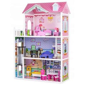 Casuta pentru papusi Ecotoys, TL43004C, Capsunica, Cu lift, Cu accesorii