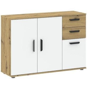 Comoda Sani BASIC TWO 3D2S, 107 x 35 x 75 cm, Artisan/Alb