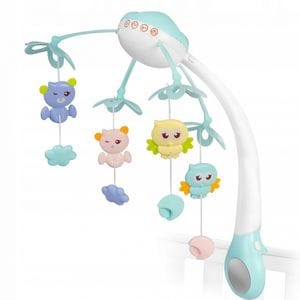 Carusel muzical Ricokids, RK-813, Pentru patut, Cu proiector, sunete si jucarii, Albastru