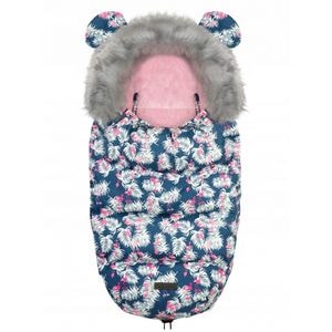 Sac carucior Ricokids Elmi 720012, 95 x 48 cm, Bleumarin cu flamingo
