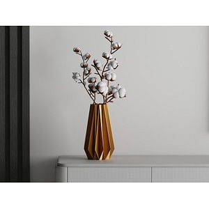 Vaza decorativa  Sani, Tampa 130 x 130 x 200 mm, Auriu
