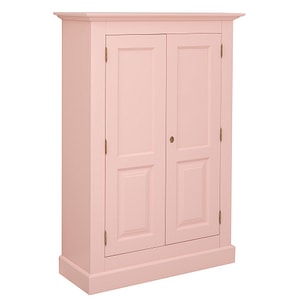 Dulap cu 2 usi, vopsit, 100% lemn masiv, 98x140x40 cm, culoare roz P043