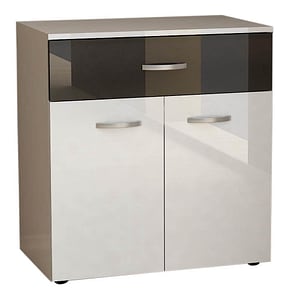 Comoda Sani Terra 1, 70x43x76 cm,  Alb/Negru Luciu
