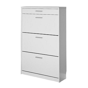 Pantofar Como 3, 4 usi, 4 rafturi, 70 x 29 x 140 cm, Alb