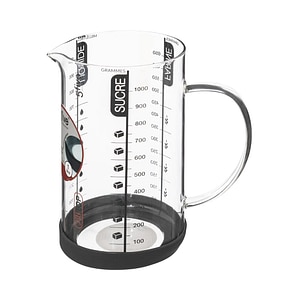 Cana gradata Silitop, sticla, 1 litru, transparent