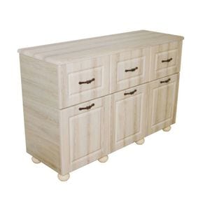 Comoda Dynasty Sonoma, 3 Usi, 3 Sertare, 48 x 48 x 90 cm, Crem