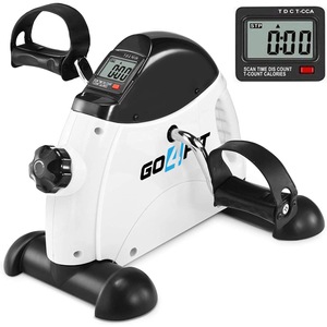 Mini Bicicleta Fitness GO4FIT, Recuperare Maini si Picioare, Reglabila, Greutate 3.8 kg, Ecran LCD, Timp, Distanta, Repetari, Odometru, Calorii, Viteza, Maner Transport