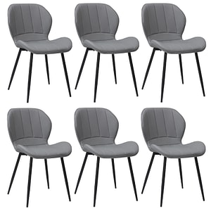 Set scaune bucatarie, 6 bucati, piele ecologica, Topaz Gri