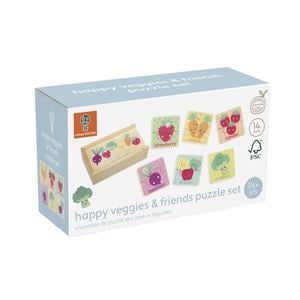 Puzzle din lemn in cutie, Legume, Orange Tree Toys, +18 luni, multicolor, 12 piese