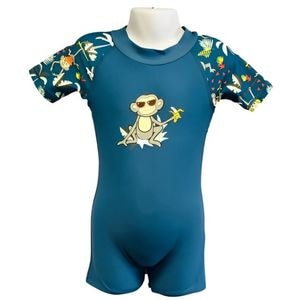 Costume de Baie / Inot pentru bebelusi si copii, Protectie Soare UPF50+, Petrol Jungle, Marimea 000