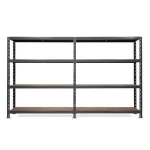 Rafturi de depozitare cu 4 polite Handlekraft, 180 x 200 x 40 cm, 200kg/polita, otel/MDF, negru